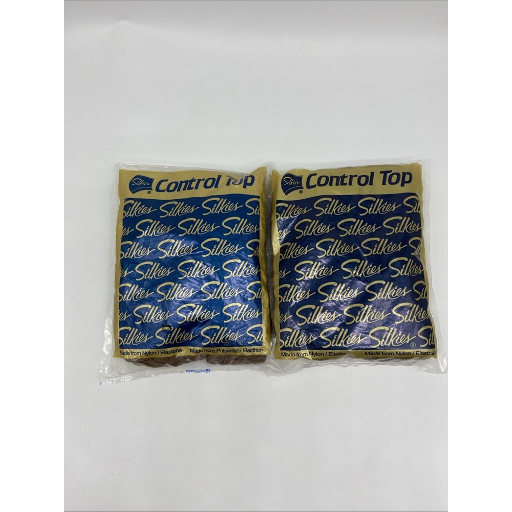 Silkies Control Top Support Queen X-Large Taupe/Honey Pantyhose NOS Lot 2 USA